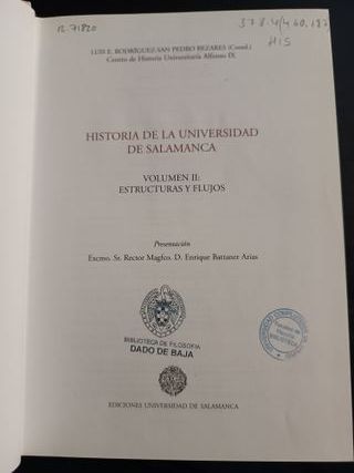 Historia de la Universidad de Salamanca I y II