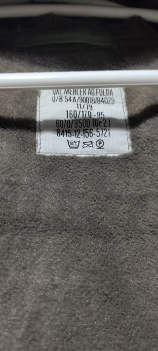 Parka verde militar ejercito alemán VAN MEHLER AG.