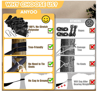 Hamaca de algodón crema ANYOO – casi nueva