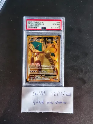 Carta Pokémon Dragonite EX Evolutions PSA 10