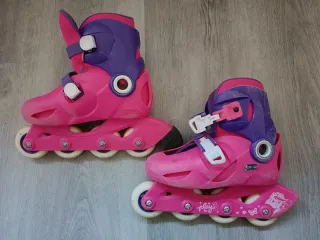 Patines en línea rosas y morados talla 30-32