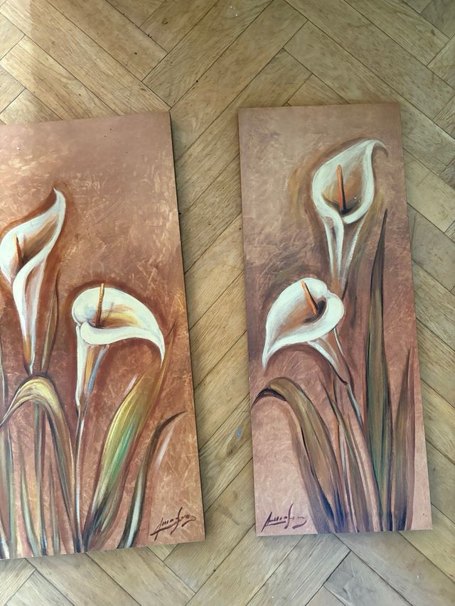 conjunto de 3 Cuadros de flores Lily