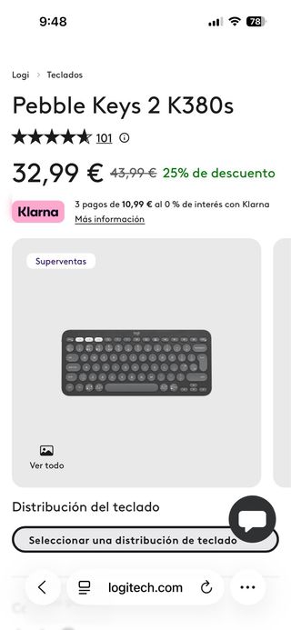 Teclado Logitech Pebble Keys 2 K380S