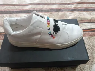 Scarpe Karl Lagerfeld bianche con occhiali