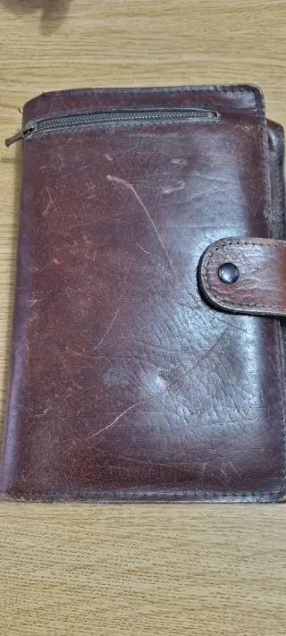 Borsello in pelle marrone vintage senza marca