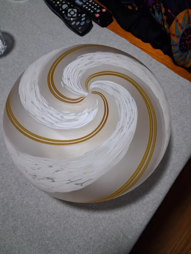 Plafoniera Murano Vetro Oro Bianco Anni '70