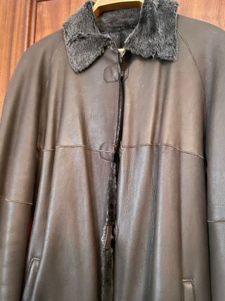 Abrigo Piel Doble Faz Massimo Dutti Marrón