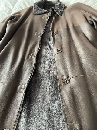 Abrigo Piel Doble Faz Massimo Dutti Marrón