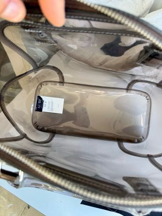Borsa Armani Jeans trasparente effetto lucido