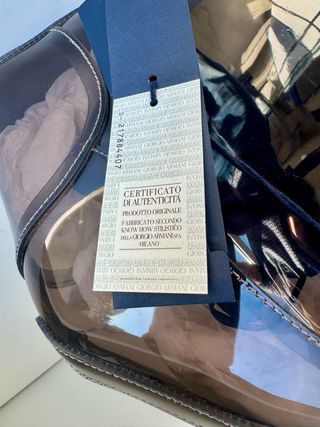 Borsa Armani Jeans trasparente effetto lucido