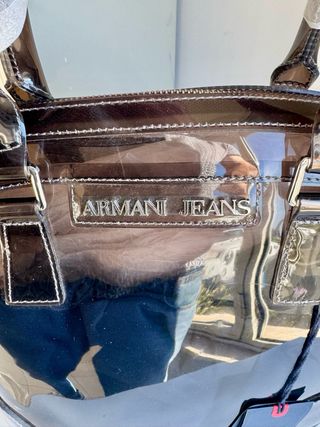 Borsa Armani Jeans trasparente effetto lucido