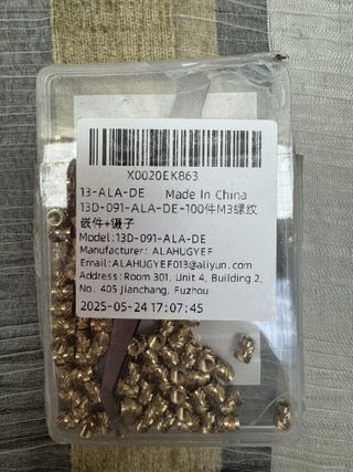 Tuercas Moleteadas M3 Latón (100uds)