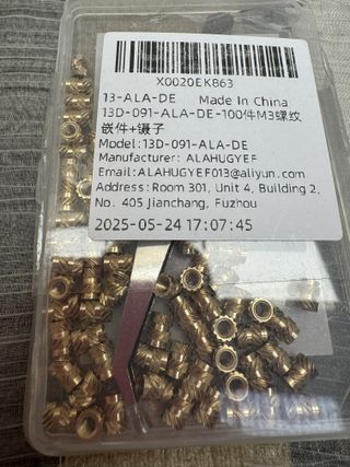 Tuercas Moleteadas M3 Latón (100uds)