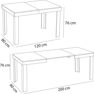 Tavolo Allungabile da 4 a 6 Posti per Sala da Pran