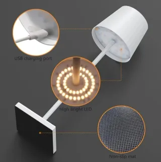 Lampada da Tavolo Touch Led Ricaricabile USB