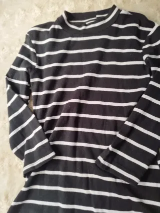 Conjunto 2 jerséis rayas blanco y negro/gris