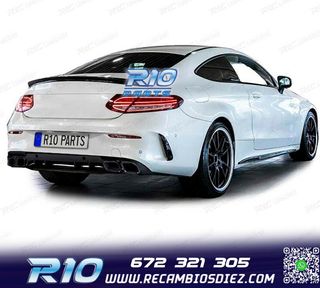 DIFUSOR MERCEDES CLASE C C205 COUPE 15-18 LOOK AMG C63 NEGRO