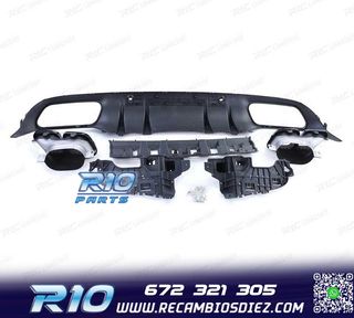 DIFUSOR MERCEDES CLASE C C205 COUPE 15-18 LOOK AMG C63 NEGRO