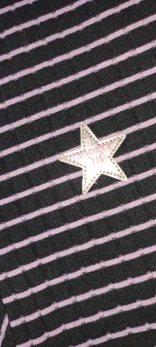 Vestido niña punto rayas rosa y negro talla 11/12