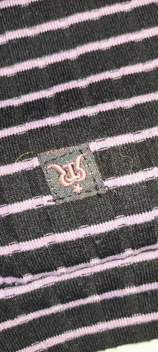 Vestido niña punto rayas rosa y negro talla 11/12