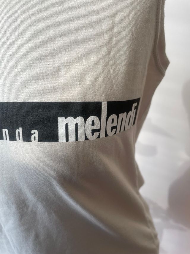 Camiseta sin mangas Melendi beige