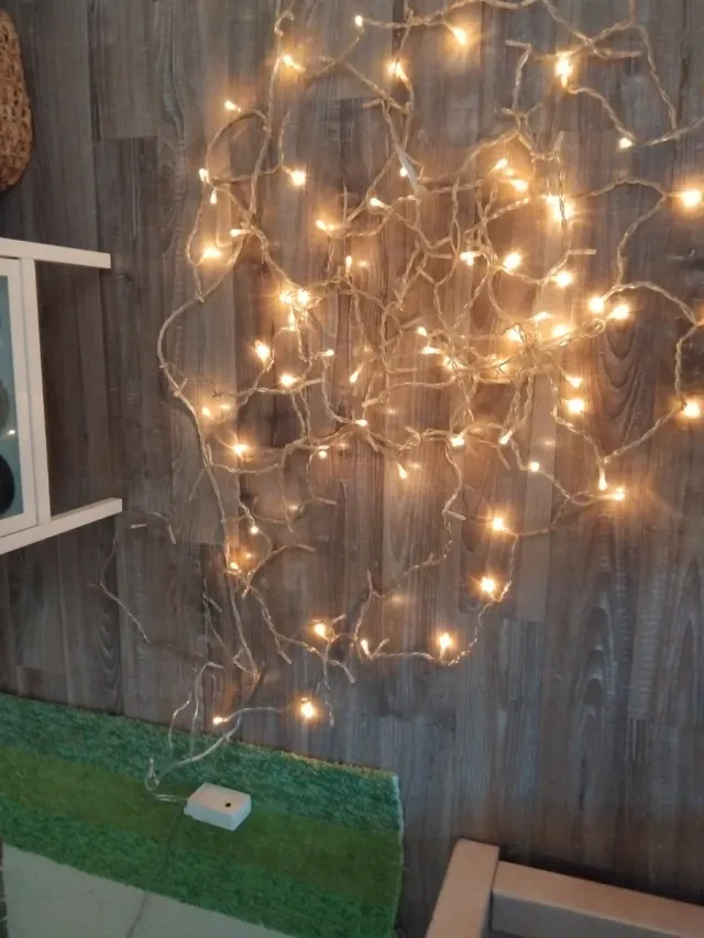 Cortina de luces LED doradas