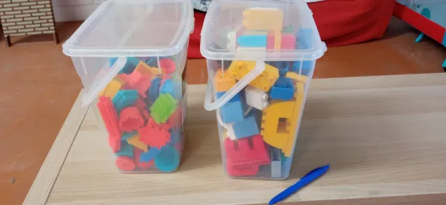 2 Scatole di Blocchi da Costruzione per Bambini