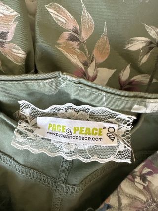 Pantaloni donna fantasia floreale verde