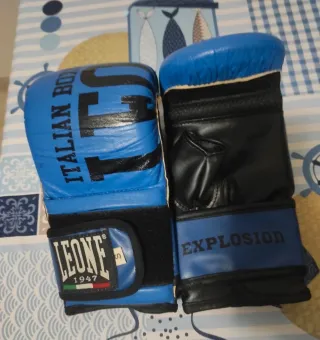 Guanti Boxe Leone Italian Style Blu Taglia S