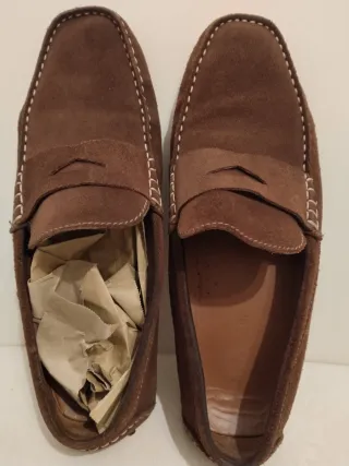 Mocasines de ante hombre marrones