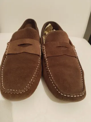 Mocasines de ante hombre marrones