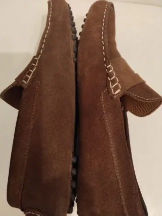 Mocasines de ante hombre marrones