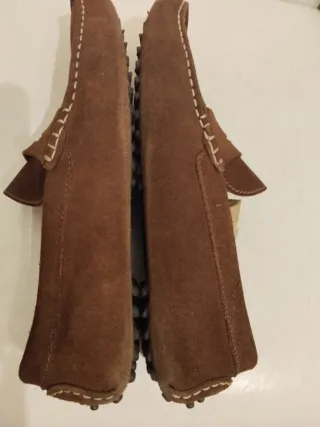 Mocasines de ante hombre marrones