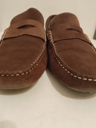 Mocasines de ante hombre marrones