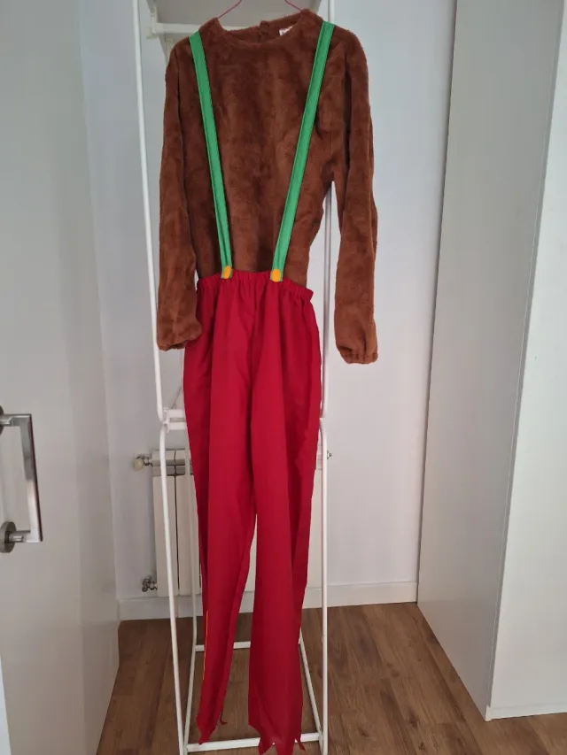 Disfraz Lobo Feroz Talla L-XL Marrón/Rojo