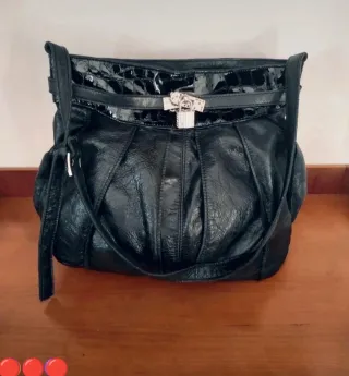 Borsa Natale Borella Vera Pelle Nera