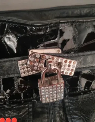 Borsa Natale Borella Vera Pelle Nera