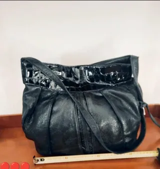 Borsa Natale Borella Vera Pelle Nera