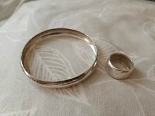 Pulsera + anillo plata