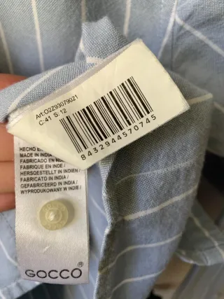 Camisa Gocco niña rayas celeste