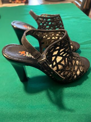 Sandali Made in Italy neri con strass