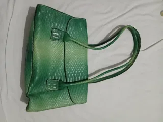 Borsa donna verde effetto pitone