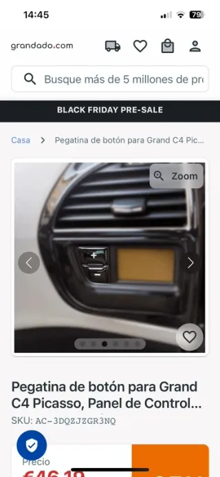 Set adesivi pulsanti Citroen C4 Picasso