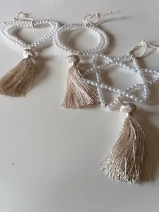 Set 3 Addobbi Natalizi Perle Bianche