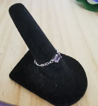 Anillo Amatista Natural Ajustable Plata