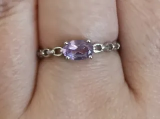 Anillo Amatista Natural Ajustable Plata