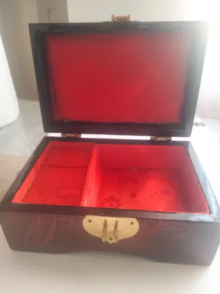 Joyero Madera Vintage Dorado