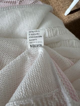 Manta/toquilla bebé/cochecito hecha en España