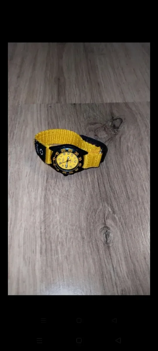 Orologio Quarzo Cinturino Velcro Giallo Nero