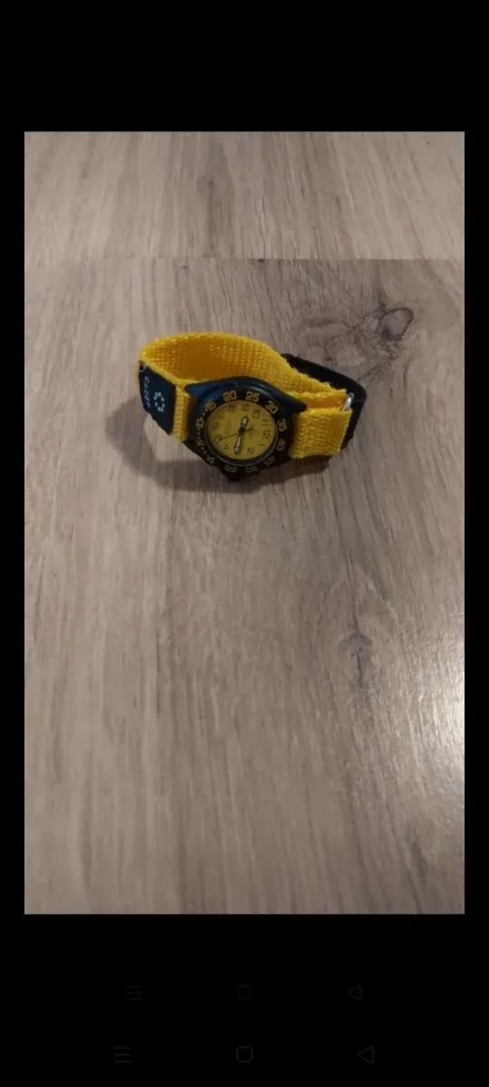 Orologio Quarzo Cinturino Velcro Giallo Nero